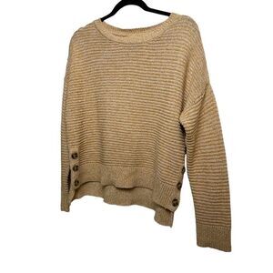 Joie Yellow Side Button Sweater Large